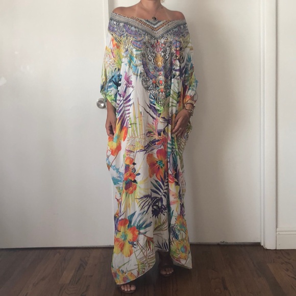 100% silk long kaftan - Australian designer Inoa - Picture 1 of 4